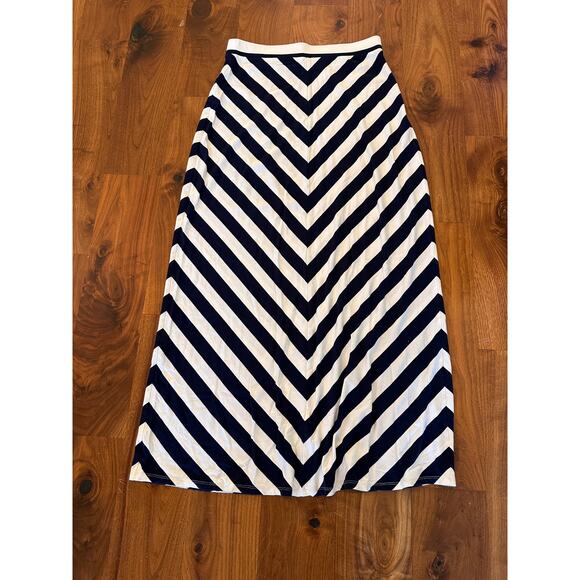 LOFT Pull-On White & Navy Maxi Skirt XS - Picture 2 of 4